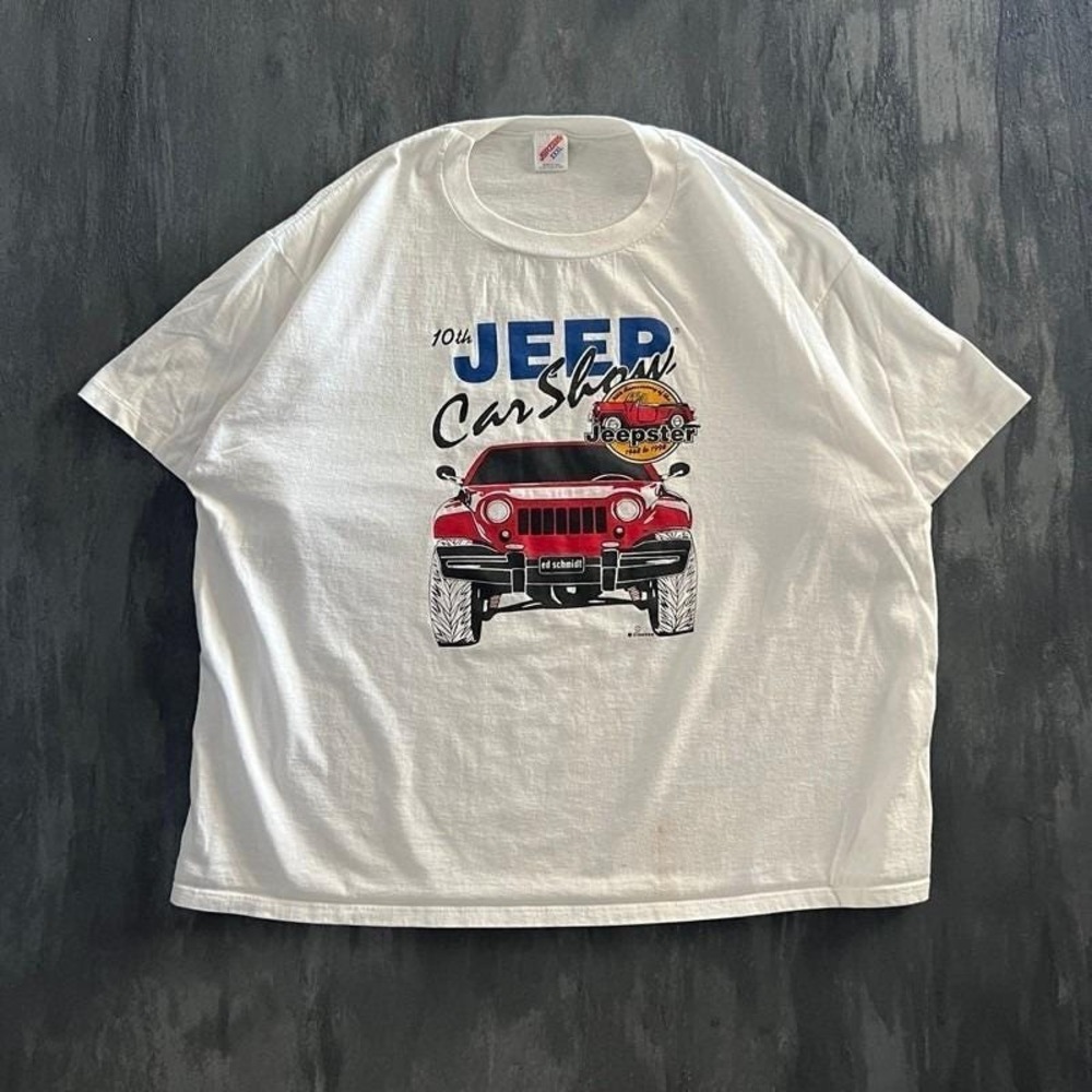 Vintage Jeep Shirt Mens 3XL White 1990s Car Show‎ Jeepster USA
